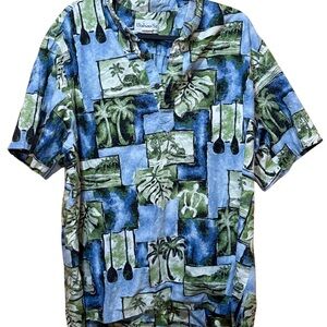 Bishop St. Apparel Men’s XL Blue Tropical Pullover 100% Cotton‎ Hawaii